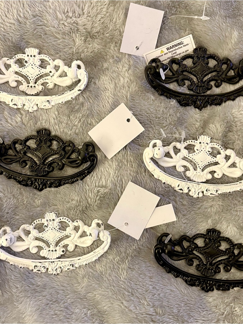6 vintage drawer pulls with 3 inch center
